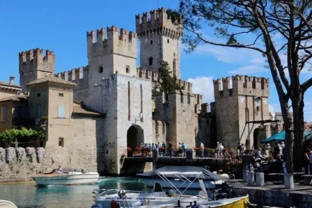 Sirmione castle, at the end of a peninsula, on the southern part of the garda lake