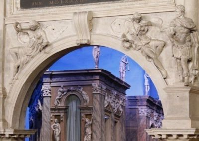 Théâtre olympique d'Andrea Palladio dans le centre historique de Vicence. visite à pied, randonnée de la ville en Italie, villas par palladio en Vénétie
