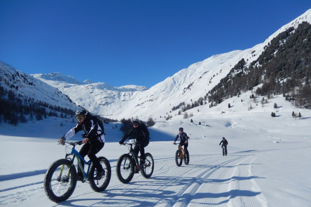 Fat bikes tour Dolomite mountains