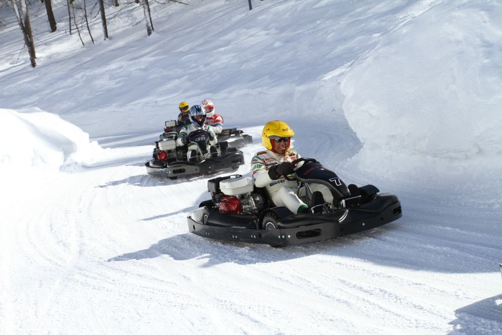 Ice karting Dolomite mountains