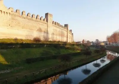 Cittadella moat, fortification of a walled town of the middle ages. A medieval site located between Padua and Bassano
