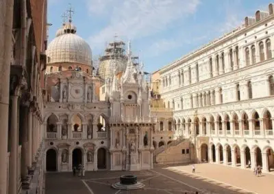 Doges Palace Venice with works by Andrea Palladio in some of the representation rooms on the piano nobile destroyed by fire