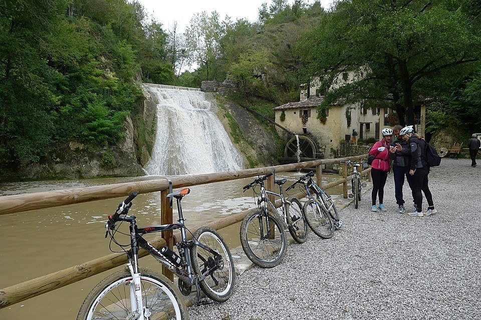 vélo de montagne moulin dans la zone du Prosecco