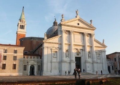 San Giorgio Maggiore in Venice was begun by Palladio in 1566 and finished in the first half of the seventeenth century after his death.