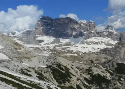 View from 3 picks of Lavaredo, dolomite mountains day tour Italy