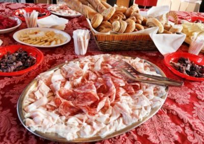 lunch of local products during an educational of red chicory of treviso