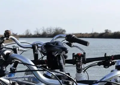 Bicycles in the venetian lagoon, cycle routes day excursion along paths following sile river, brenta river, piave river, guided sightseeing tour