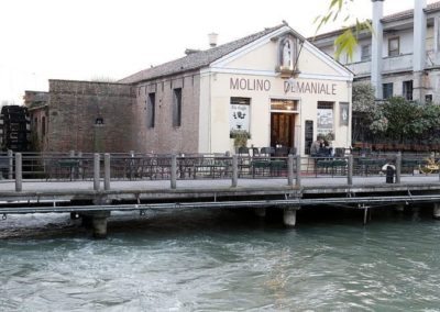 Mill along Brenta canal in Dolo, between venice and padua, to visit during day excursion. famous for venetian villas, reach by bike, boat, car