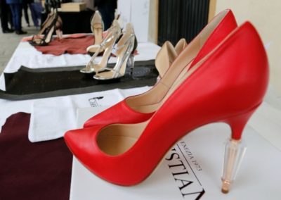 Chaussures de luxe rouges, voie navigable de la Brenta, Italie