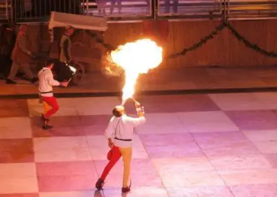 Chess game Marostica castle the fire-breathing