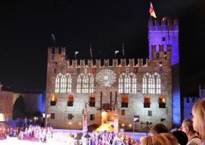 Château inférieur de Marostica pendant le spectacle