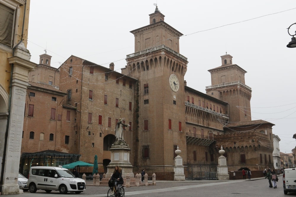 Ferrara Este castle culture center, on of the Emilia Romagna region art cities, Italy