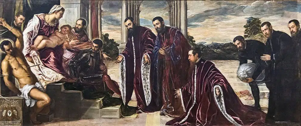 La Madone des Camerlenghi du Tintoret, Gallerie dell'Accademia à Venise La Madone des Camerlenghi du Tintoret, Gallerie dell'Accademia à Venise. Une peinture votive commandée par les magistrats Michele Pisani, Lorenzo Dolfin et Marin Malipiero