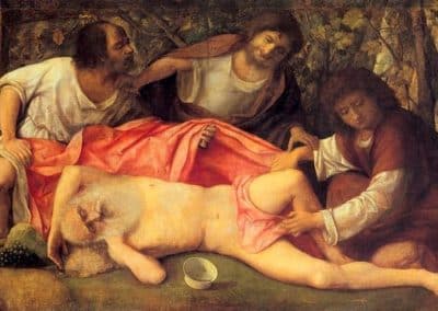 Ivresse de Noé, Besançon musée des Beaux-Arts, de l'artiste vénitien de la Renaissance italienne Giovanni Bellini
