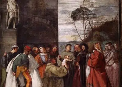 Le miracle du nouveau-né, du peintre vénitien de la Renaissance Titien, à la scuola del Santo, basilique de saint-Antoine, padoue