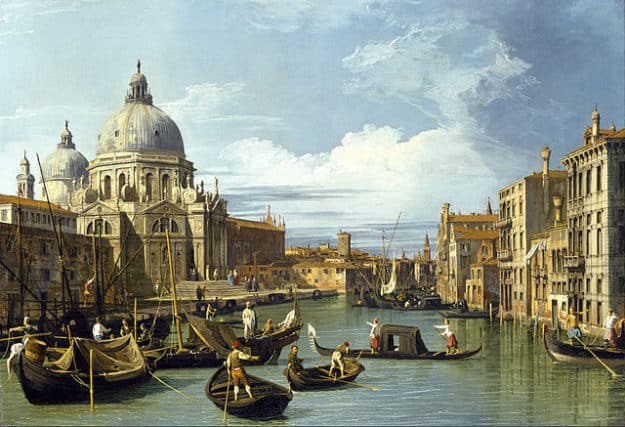 Entrée du Grand Canal, Venise, Musée des beaux-arts de Houston, huile sur toile de Canaletto, artiste vénitien, XVIIIe siècle, Italie