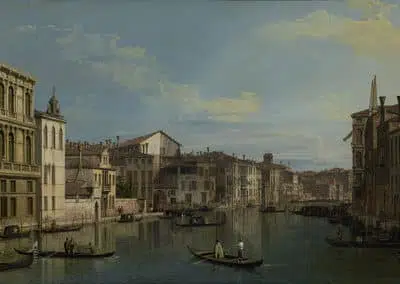 Le Grand Canal du palais Flangini vers l'église San Marcuola, J. Paul Getty Museum, peinture de Canaletto, artiste vénitien du védutisme, XVIIIe siècle