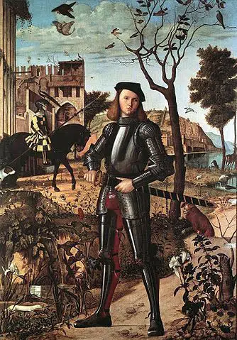 Portrait d'un chevalier, museo Thyssen-Bornemisza Madrid, Tempera sur toile de l'artiste vénitien Vittore Carpaccio, Renaissance italienne