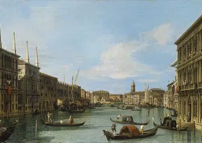 The Grand Canal from Palazzo Vendramin Calergi towards S. Geremia, Royal Collection Trust, by Canaletto, Venetian artist of the vedute