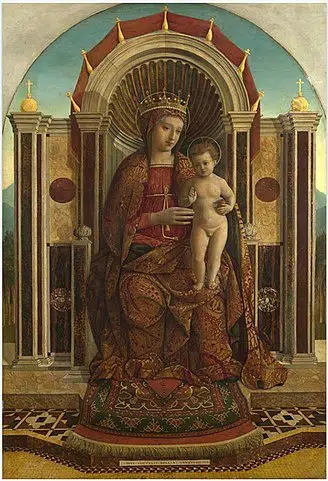 Gentile Bellini, la Vierge et l'Enfant intronisé, fin du XVe siècle, National Gallery, Londres
