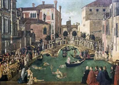 Gentile Bellini, Miracle of the Cross at the Bridge of S. Lorenzo, c. 1500, Gallerie dell'Accademia, Venice