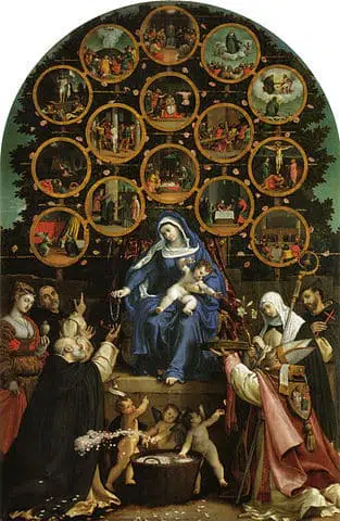 Lorenzo Lotto, Vierge du Rosaire, Eglise de San Nicolò ou San Domenico, Cingoli