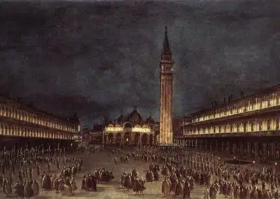 Procession nocturne sur la place Saint-Marc, Francesco Guardi, musée Ashmolean, Oxford, Royaume-Uni