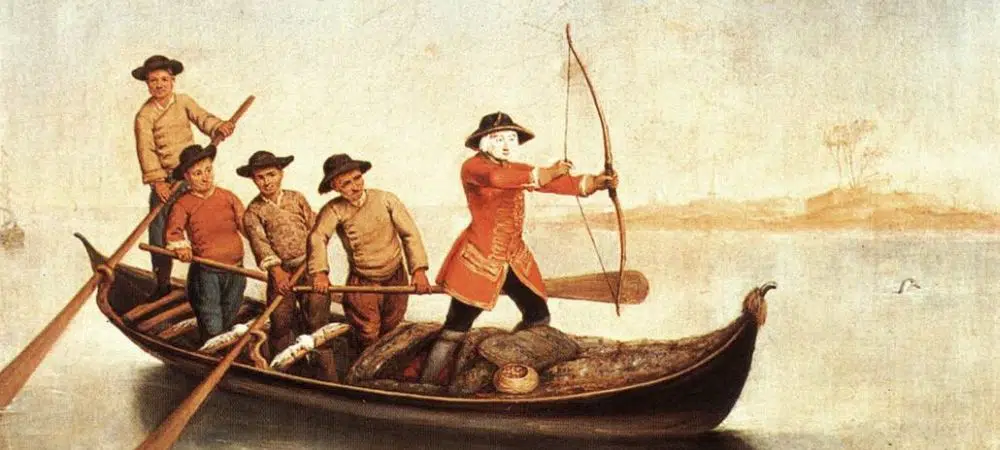 Pietro Longhi, Chasseurs de canards dans la lagune, Fondazione Querini Stampalia, Venise - détail
