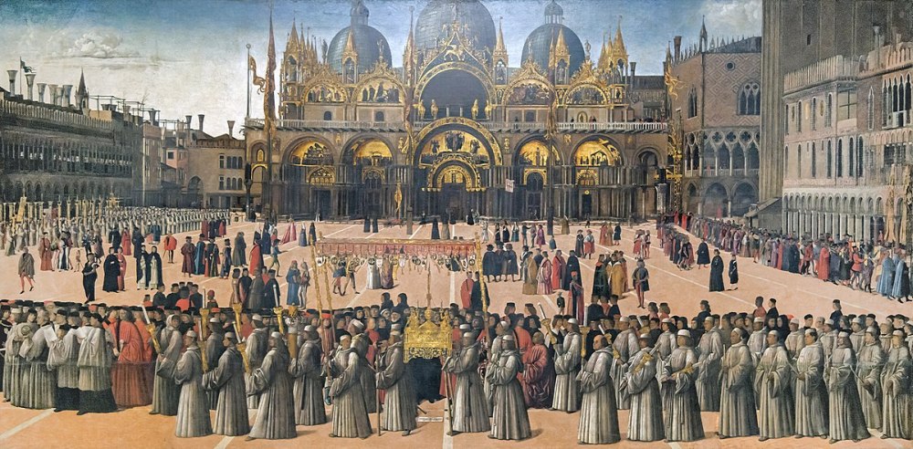 Procession sur la place Saint-Marc, v. 1496, Gallerie dell'Accademia, Venise