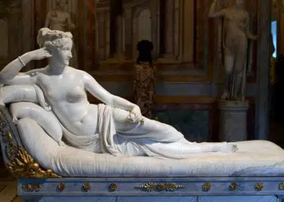Pauline Bonaparte dans le rôle de Vénus Victrix de Antonio Canova, Galerie Borghèse, Rome
