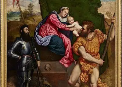 Vierge à l'Enfant, Saint-Georges et Saint-Christophe, 1525, Accademia Tadini, Lovere