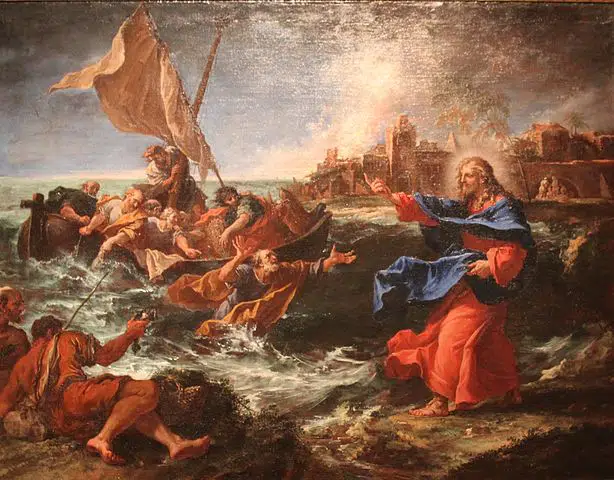 The Miraculous Draught of Fishes, 1695, Detroit Institute of Arts. Painter Sebastiano Ricci, Venetian artist of the 17th and 18th century, Italian painter of the Baroque period